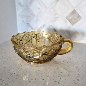 Yellow Carnival Glass Candy Dish